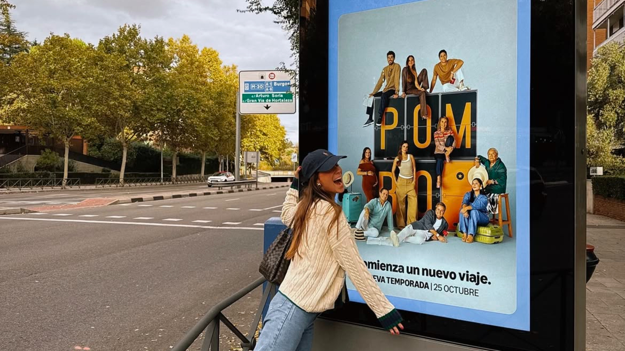 María Pombo hace unos meses ante el estreno de la 3ª temporada. Imagen de su perfil de Instagram