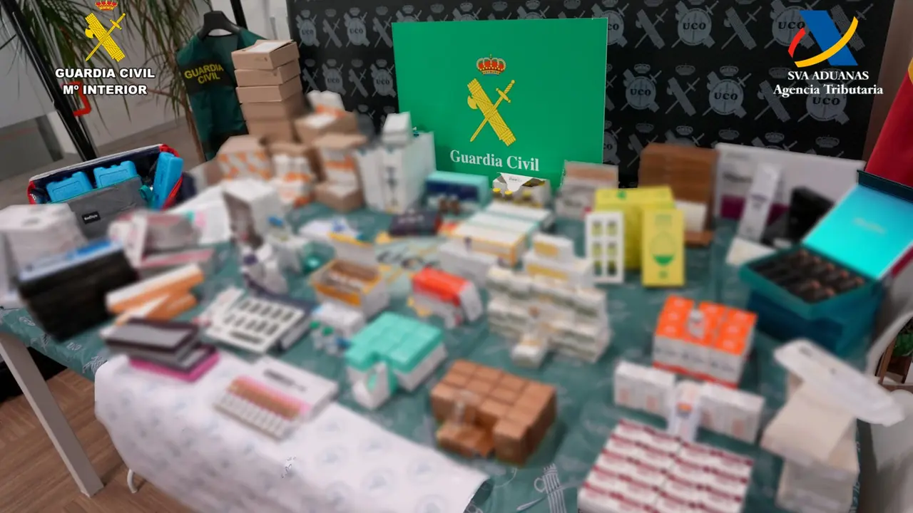 Productos incautados. Imagen: Guardia Civil
