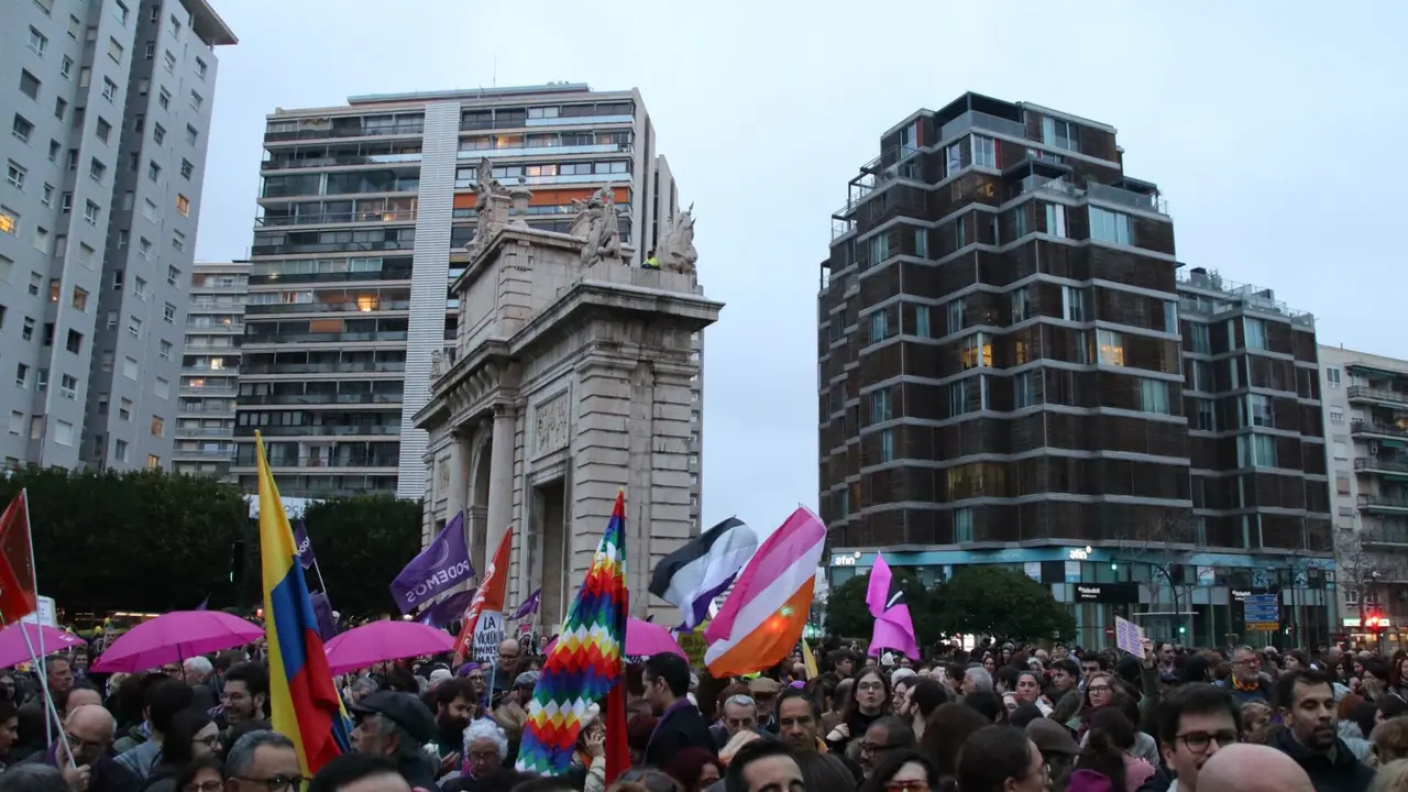 Una de las manifestaciones del 8M en Valencia. Imagen: PSPV PSOE Valencia en 'X'