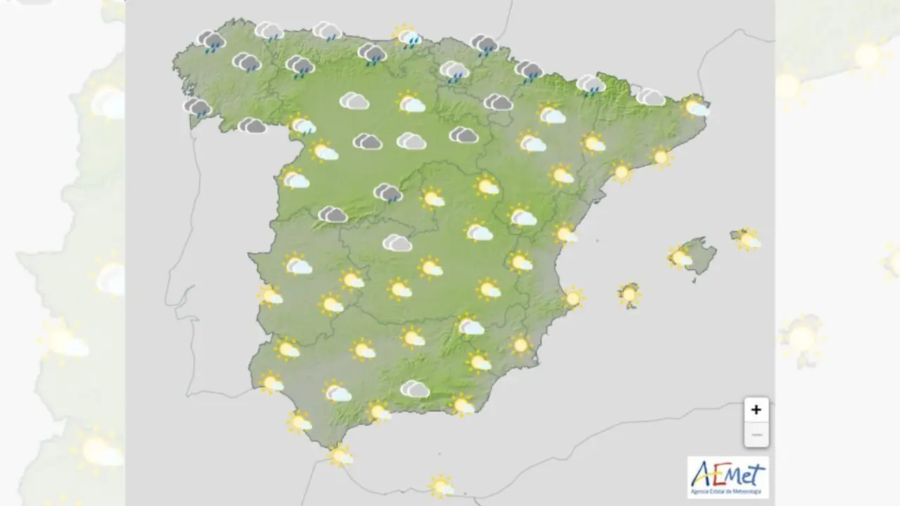 Previsión meteorológica para el domingo 20 de abril, entre las 18h y las 24h