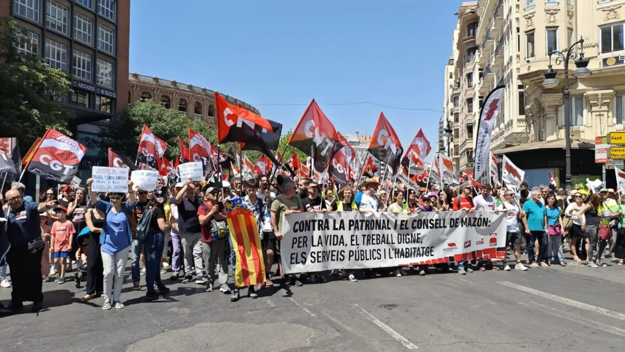 Imagen de la movilización Confederación Intersindical Valenciana
