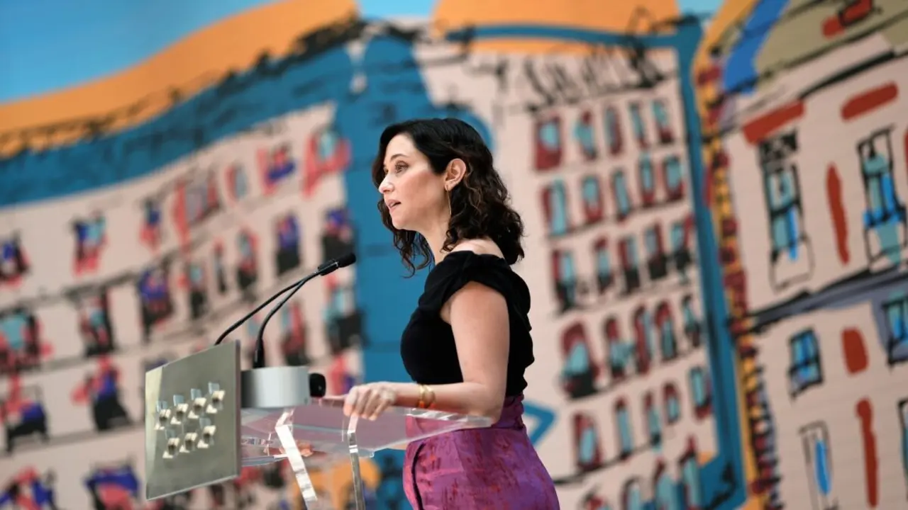 Díaz Ayuso durante el 40 aniversario de la Real Casa de Correos como sede del Gobierno regional. (Foto: CAM).