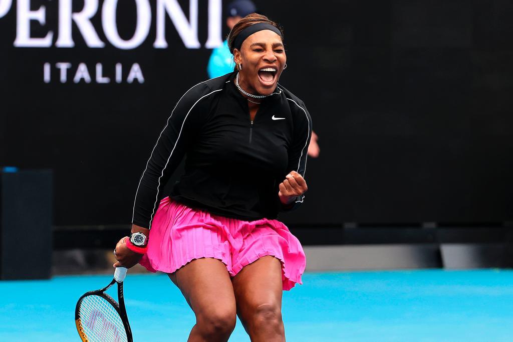 Serena Williams celebrando un punto Serena Williams celebrando un punto