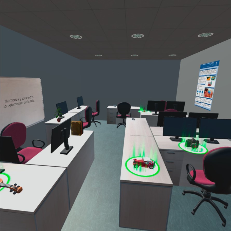Sistema de realidad virtual para testar la memoria visoespacial.