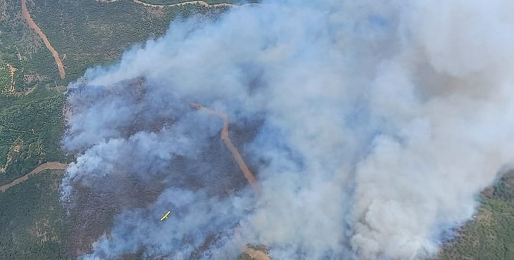 Imagen aérea del incendio