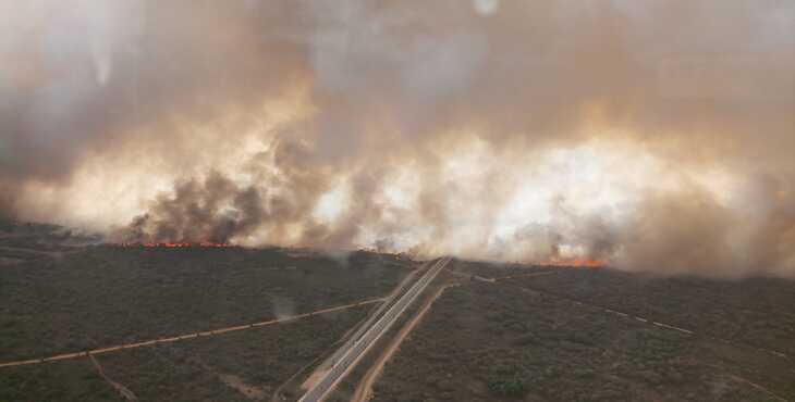 Imagen del incendio en La Sierra de la Culebra 