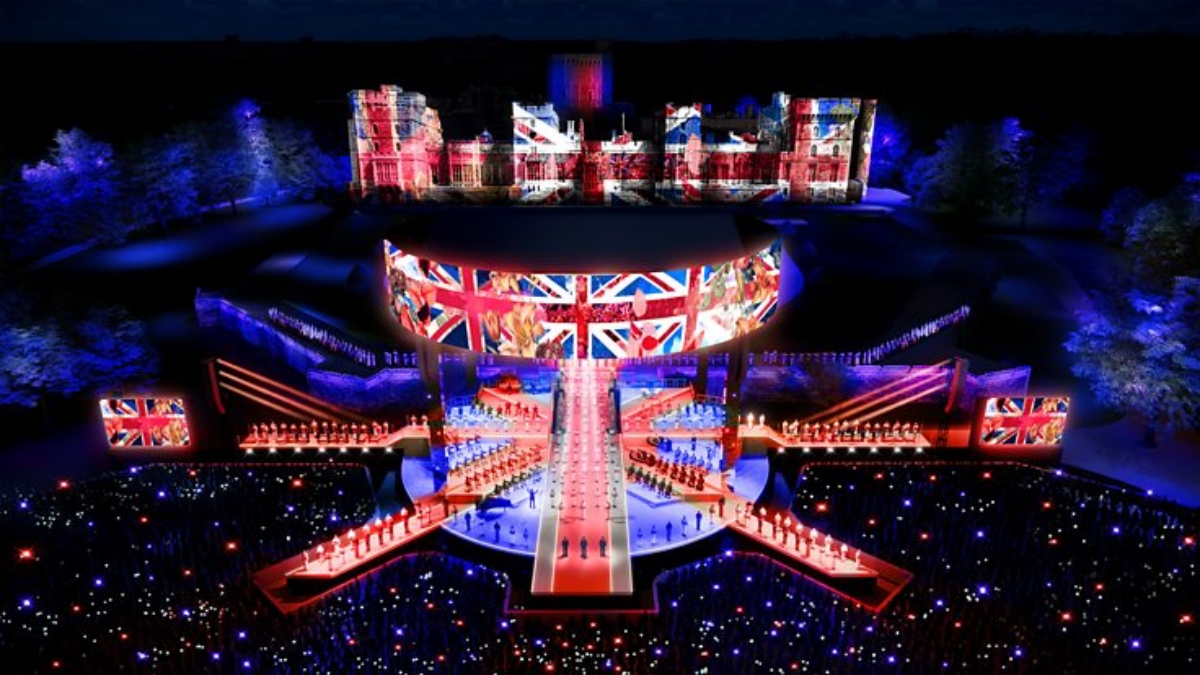 Escenario del concierto de coronación de Carlos III / BBC