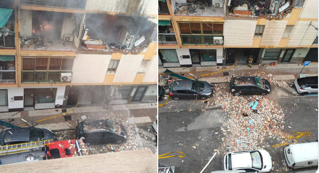 Explosión de gas en un edificio de Badajoz