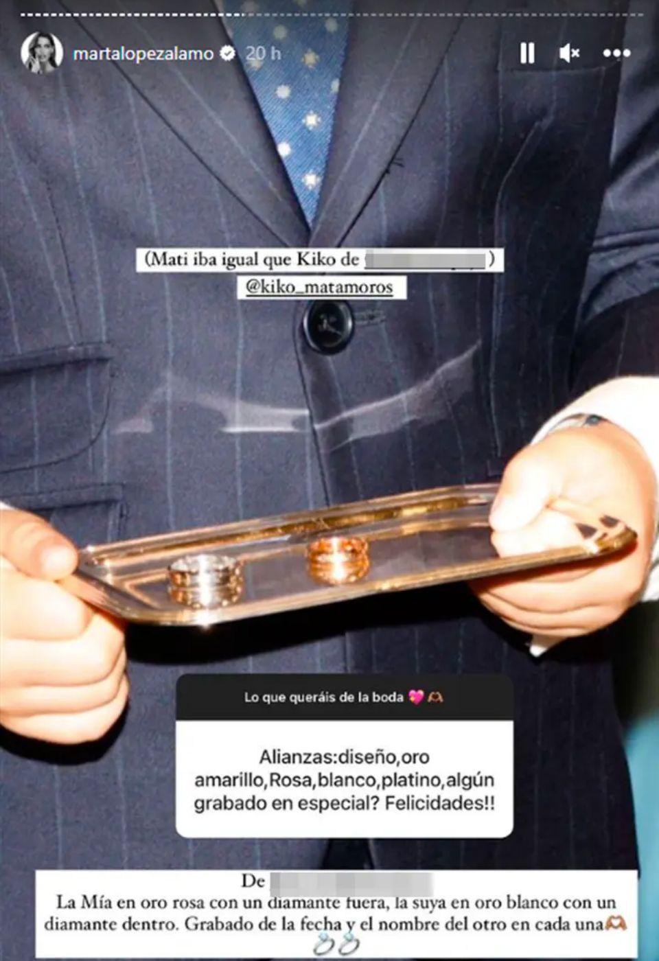 Anillos boda de Kiko y Marta