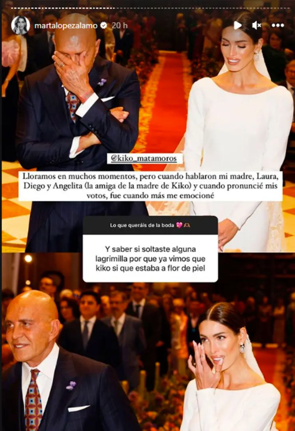 Novios emocionados en la boda de Kiko y Marta