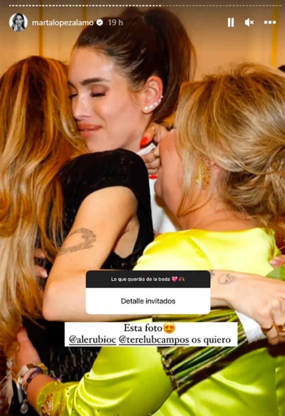 Mejores amigas de Marta López en su boda