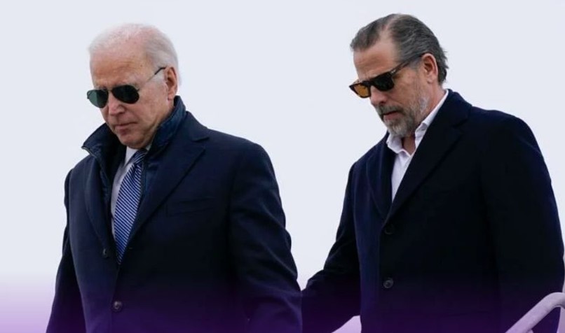 Hunter junto a su padre, el presidente estadounidense Joe Biden