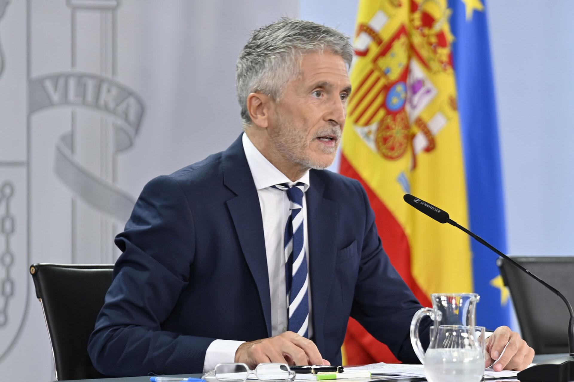 Marlaska se pronuncia en la rueda de prensa posterior al Consejo de Ministros sobre el naufragio del cayuco en El Hierro con 60 personas a bordo