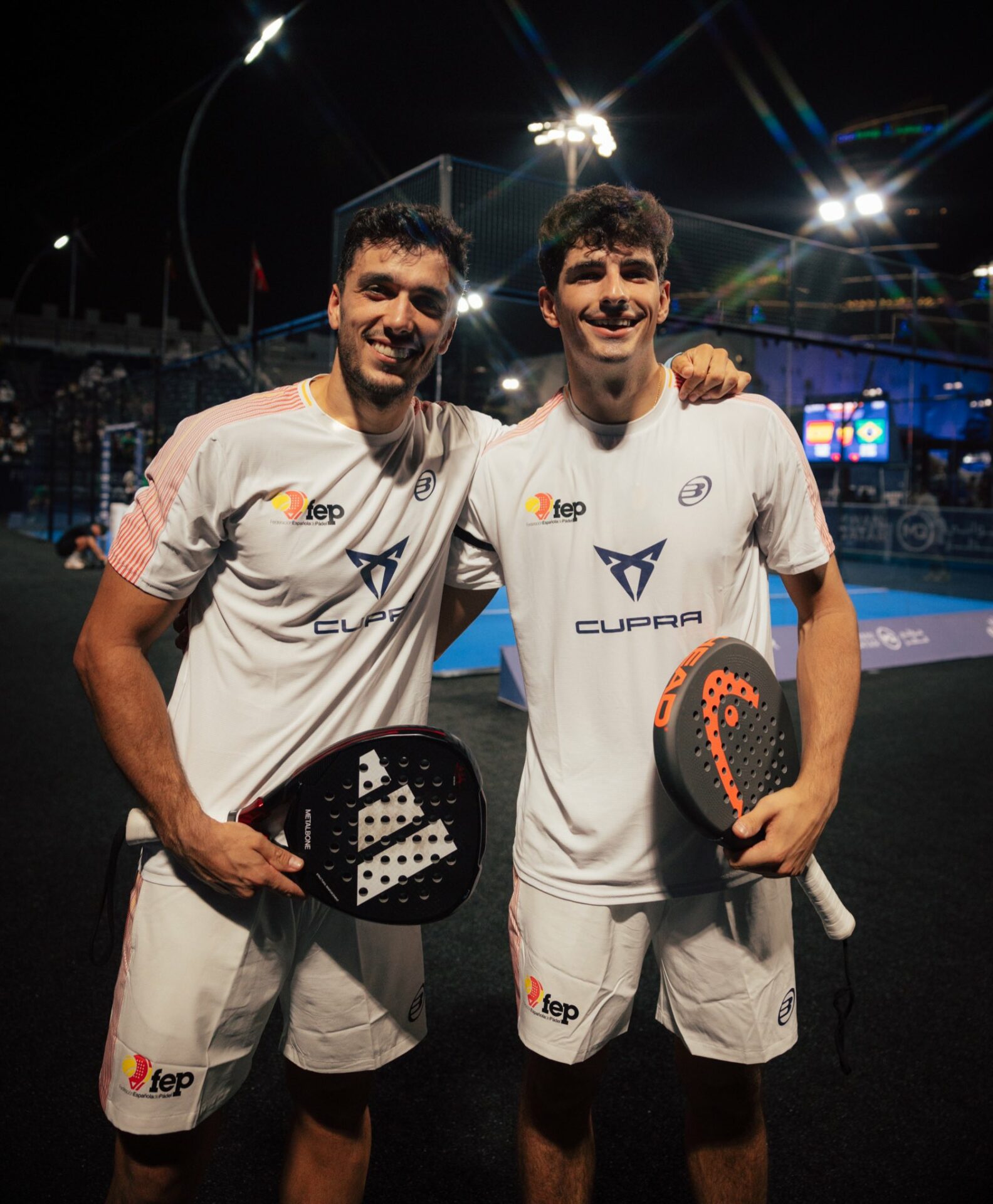 Coello y Galán tras pasar a semis del mundial