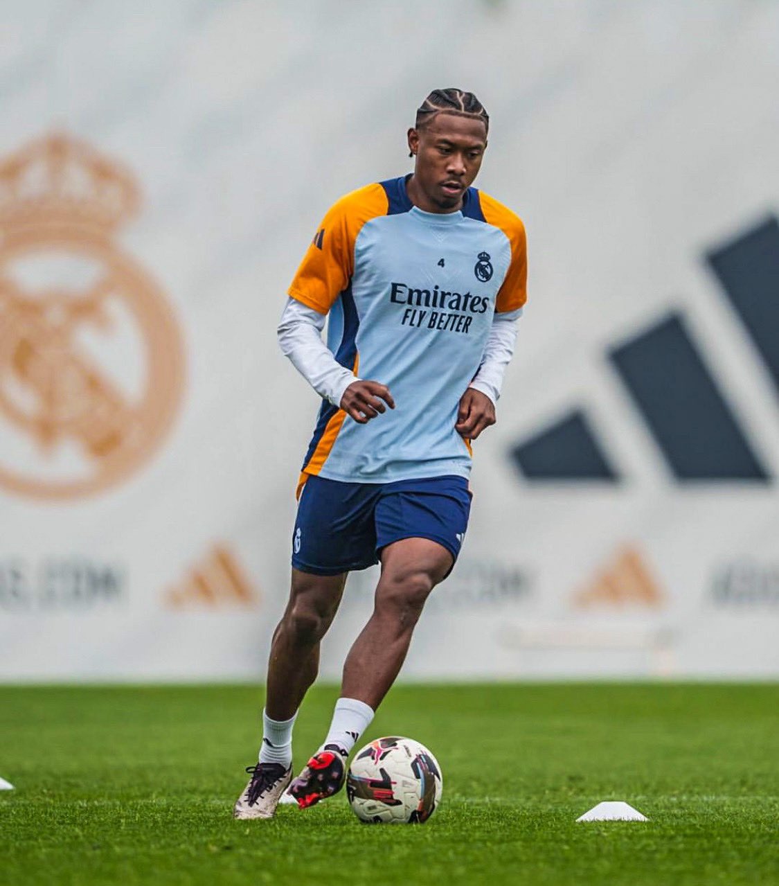 Alaba entrenando con el Real Madrid