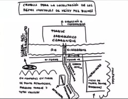 el croquis en el que Román detalla la localización de los restos de su pareja