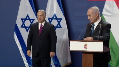 Orbán en la conferencia de prensa con Benjamín Netanyahu, Primer Ministro del Estado de Israel
