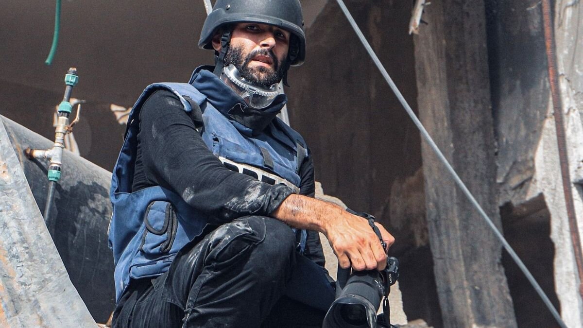 Fotoperiodista palestino Motaz Azaiza. (Foto: Federación Internacional de Periodistas).