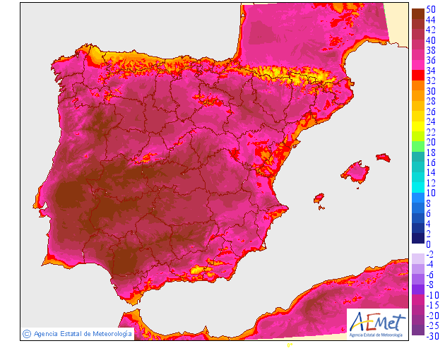 Mapa De Espana Por Temperaturas