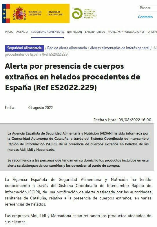 Agencia Española De Seguridad Alimentaria Y Nutrición Aesan 1