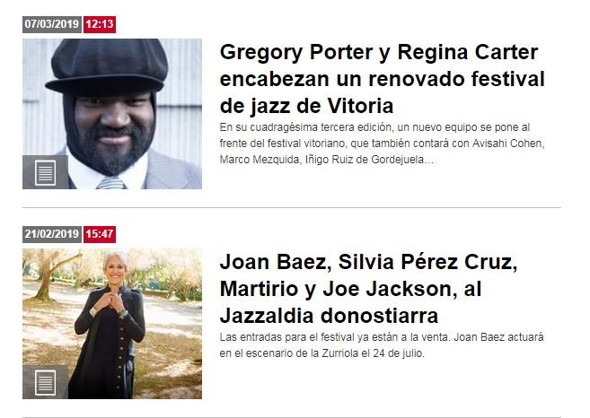 Gregory Porter y Joan Baez, reclamos para que el de jazz bata récords en Euskadi