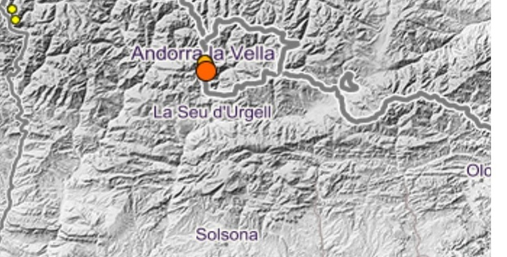 Un seísmo registrado de madrugada en el Pirineo, en Lérida y Andorra