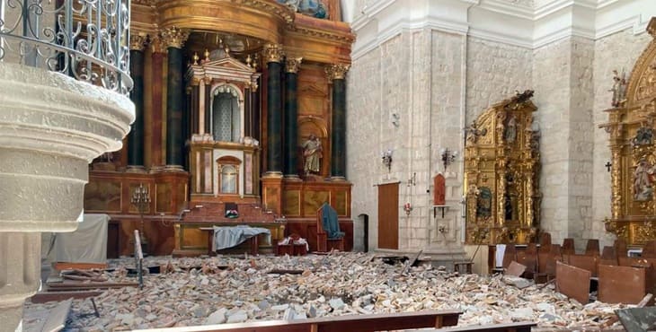 Se derrumba la cúpula del monasterio de Nuestra Señora de Alconada (Palencia)