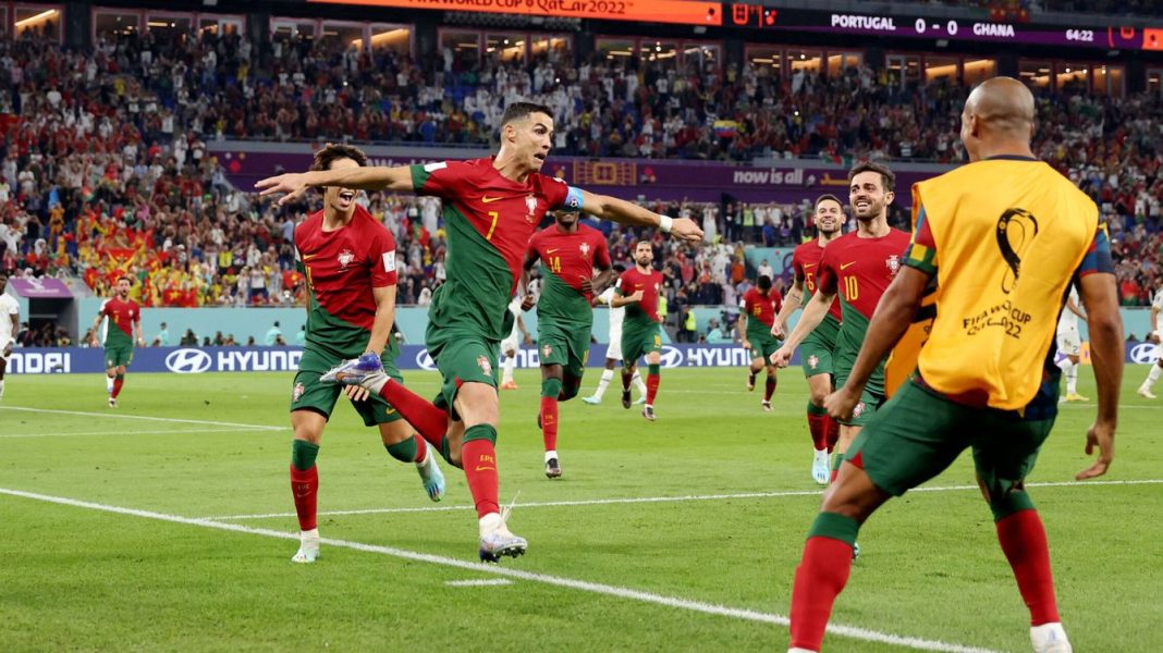 Cristiano Ronaldo celebrando un gol con Portugal