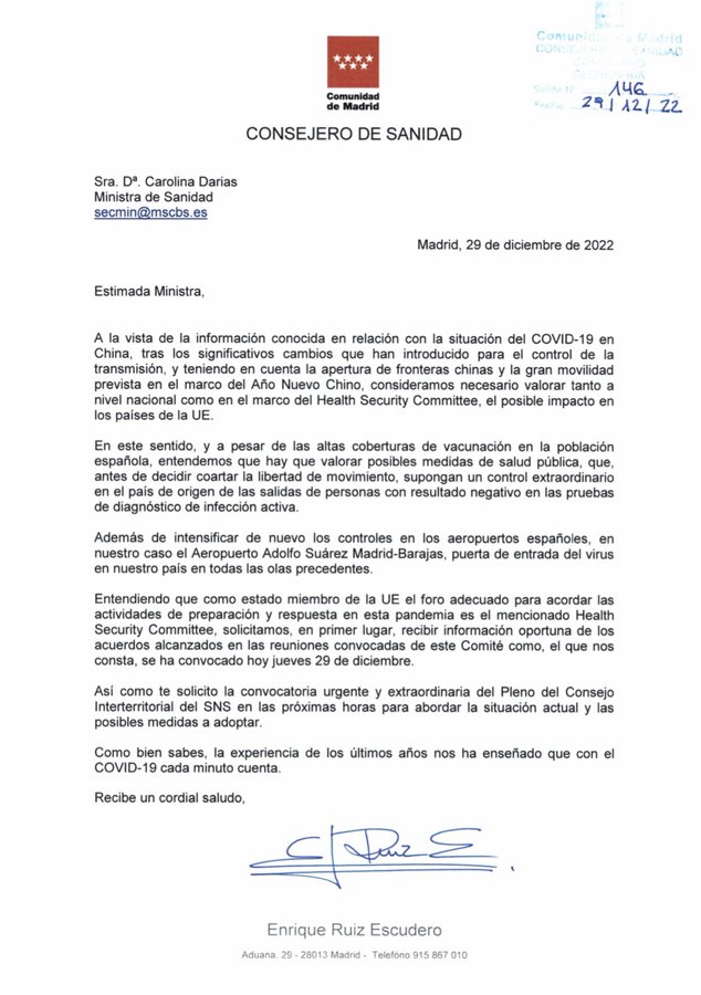 Imagen De Madrid Activa El Protoco Anti-Covid Por El Repunte De Contagios En China 1 Snaidad Madrid