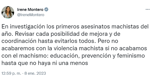 Imagen De 4 Mujeres Muertas En España En Menos De 24 Horas 1 Irene Montero