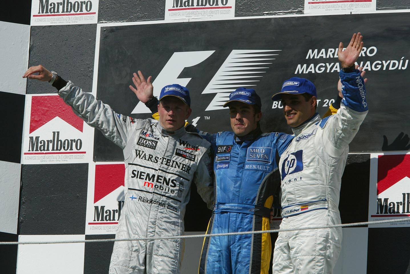 Fórmula 1 F1 Hungría 2003 Renault Fernando Alonso Kimi Räikkönen Juan Pablo Montoya