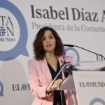 La presidenta de la Comunidad de Madrid Isabel Diaz Ayuso durante su intervencion en el desayuno informativo de EL MUNDO