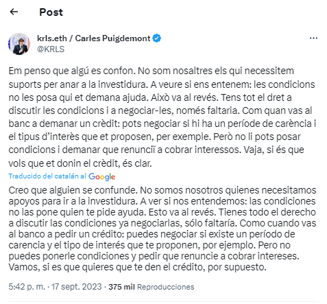 Imagen De Puigdemont Responde A Yolanda Díaz: &Quot;Las Condiciones No Las Pone Quien Te Pide Ayuda&Quot; 1 Image 3