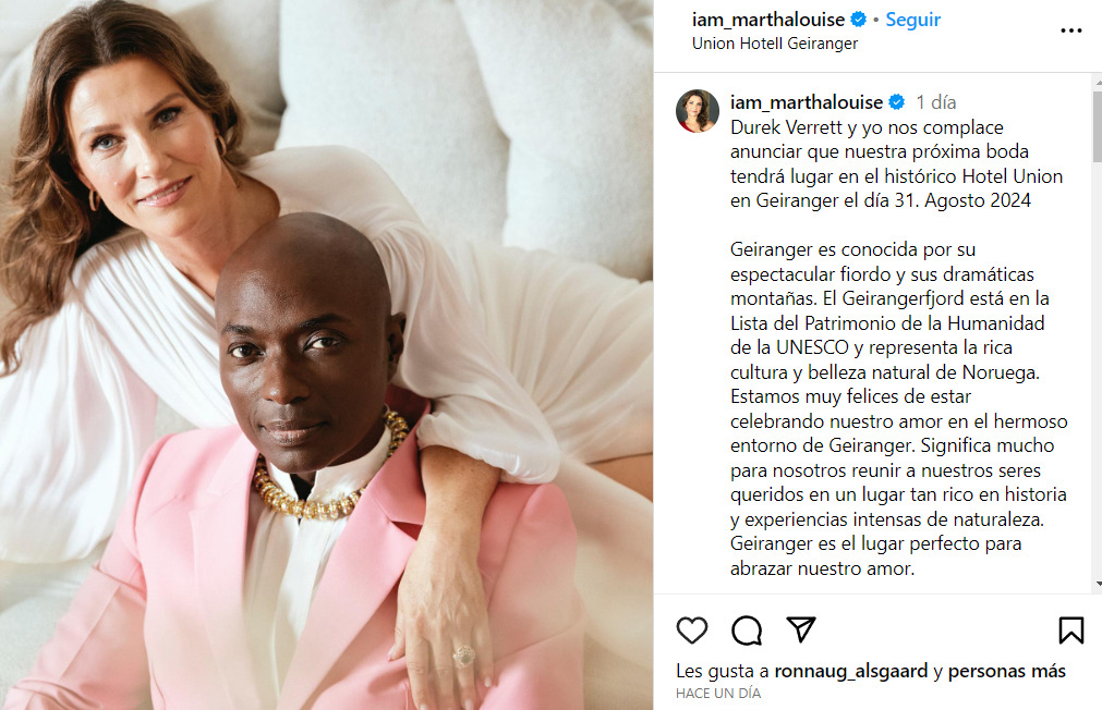 Imagen De La Princesa Marta Luisa De Noruega Anuncia La Fecha De Su Boda Con El Chamán Durek Verret 1 Imagen 1 5