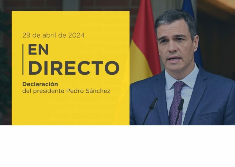 En directo | Declaración institucional de Pedro Sánchez sobre su futuro